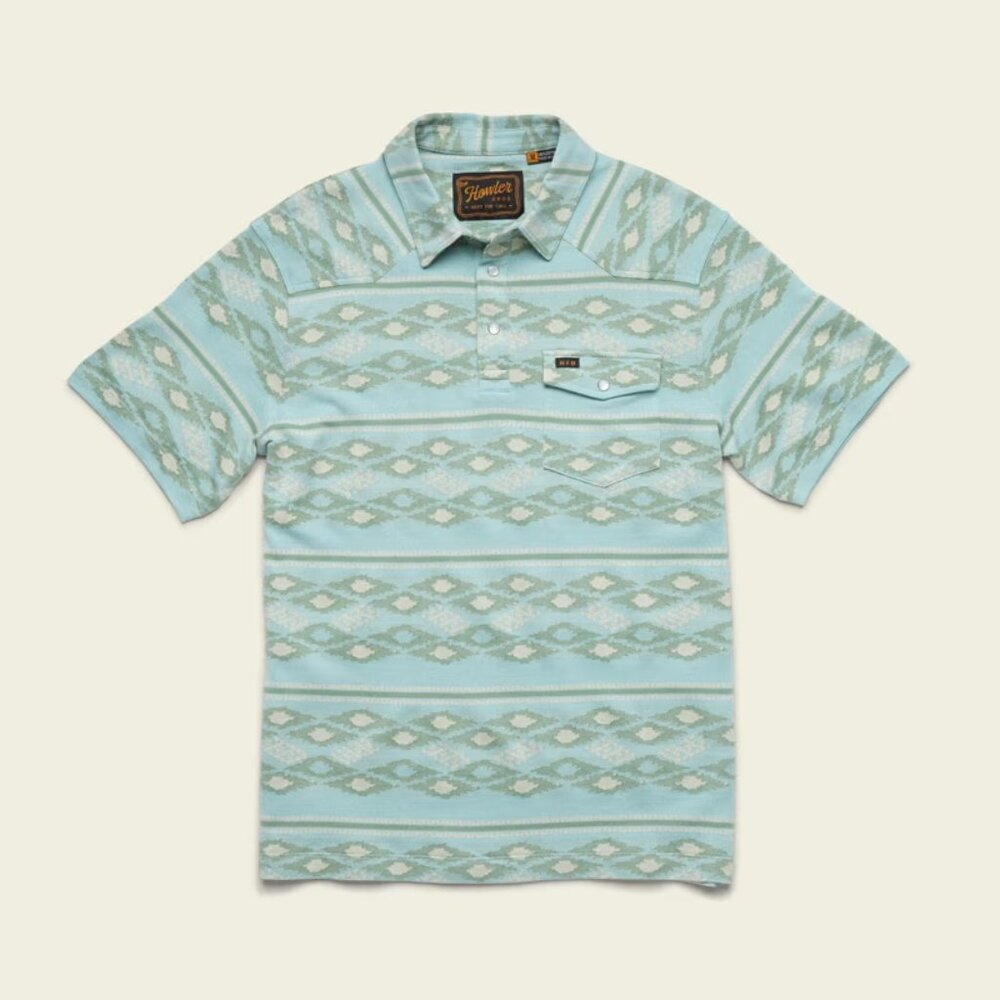 Howler Brothers Mint Green Patterned Polo